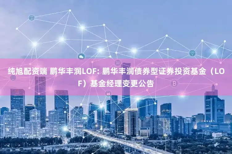 纯旭配资端 鹏华丰润LOF: 鹏华丰润债券型证券投资基金（LOF）基金经理变更公告
